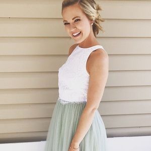 Revelry White Lace Crop Top XS